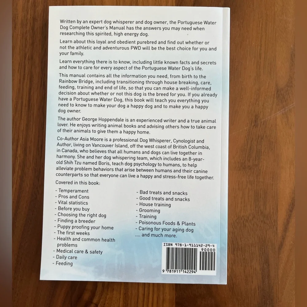 All books 3 for $20. Portuguese Water Dog Care Guide